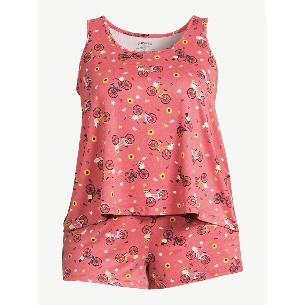 Women's Print Tank Top and Shorts Pajama Set, 2-Piece,